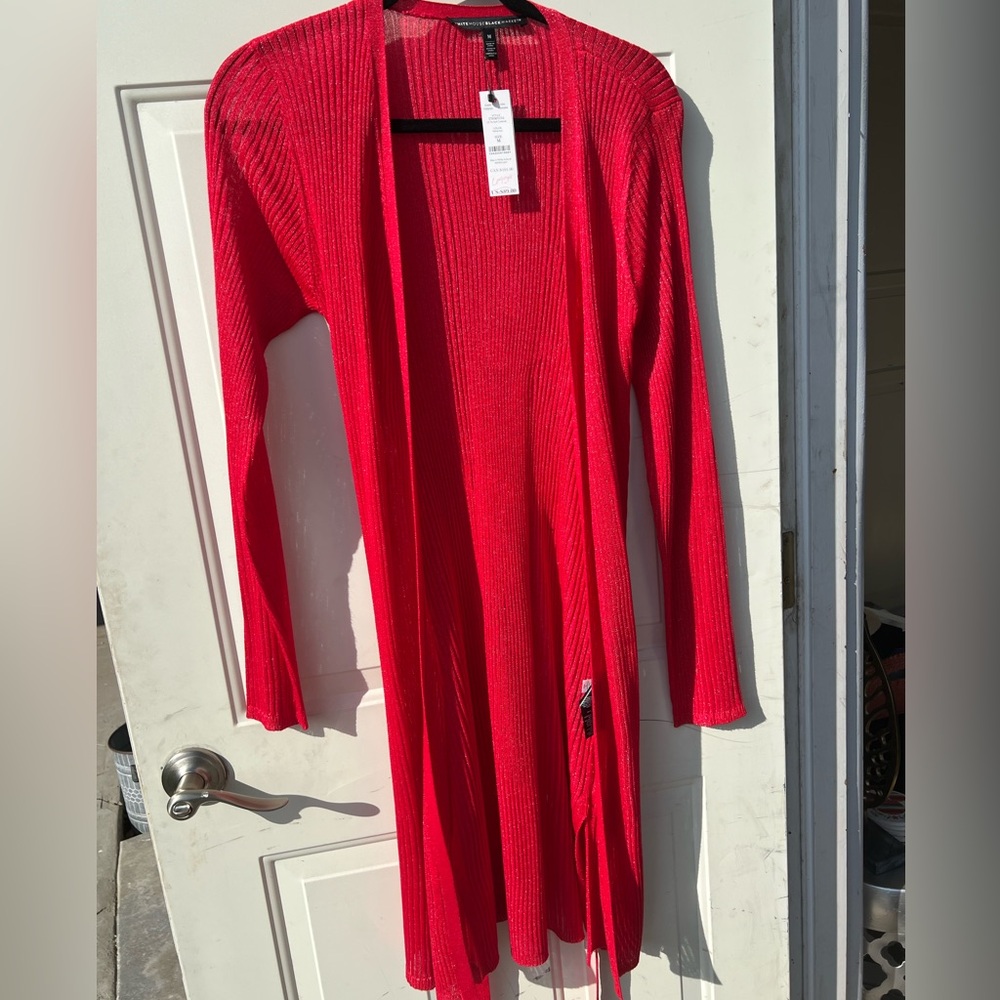 WHBM NWT red with silver accents long red with tie